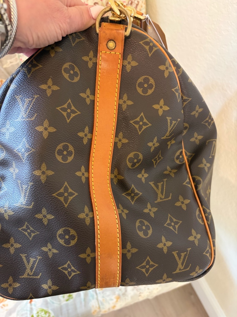 Louis Vuitton Brown Monogram Canvas Keepall 55 Bandouliere Travel Bag - Picture 8 of 12